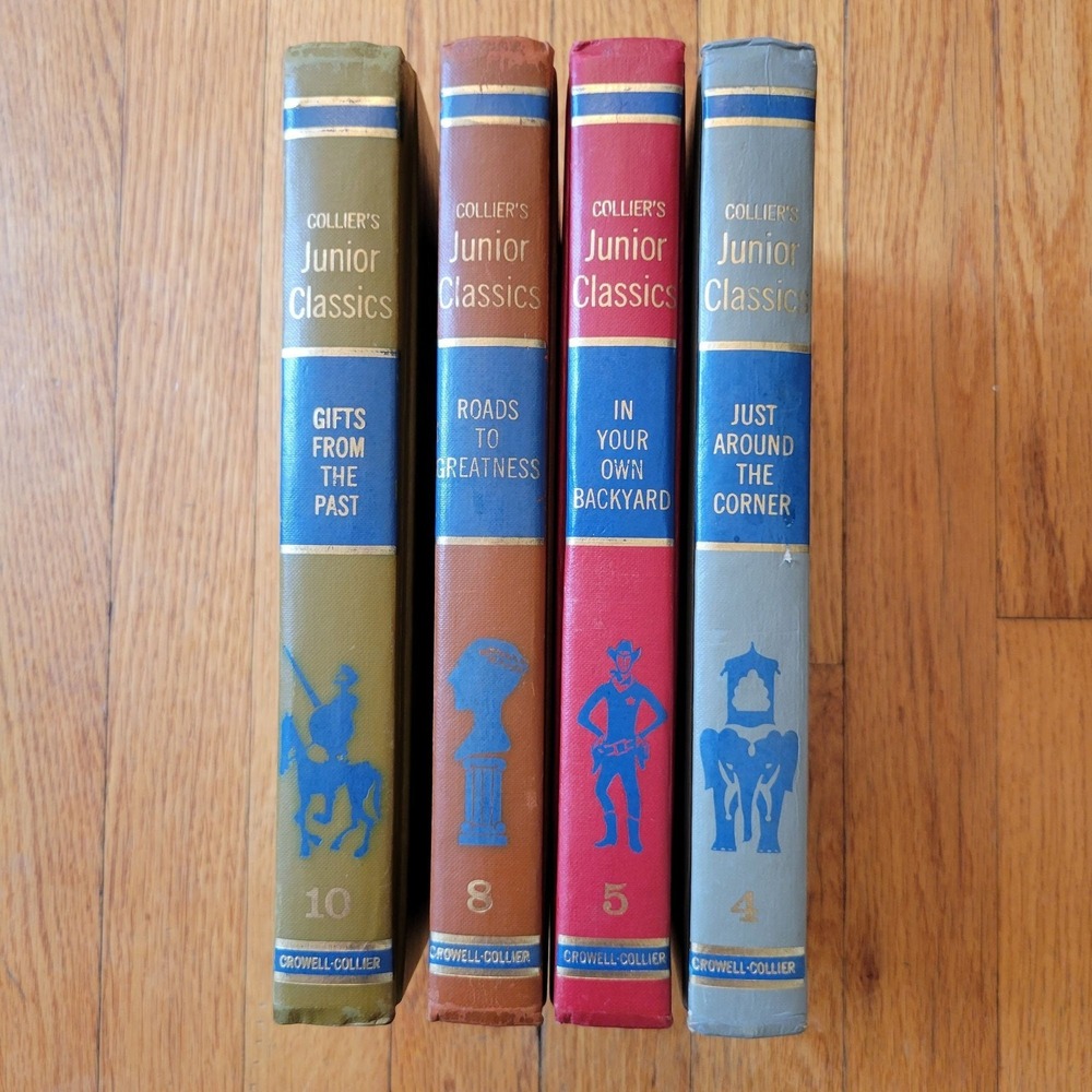 4 Vol Collier Book Set Junior Classics 1962 Hardcover Staging Decor Teacher Summ